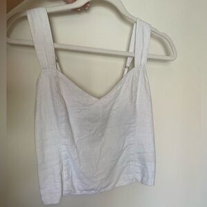 White Linen Abercrombie Tank. Size Small